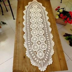 Handmade Crochet Lace Table Cloth Doilies Doily,Rectangle,16 X 24 Inch,Beige -Wilton Shop 61FRwiPC8L. AC