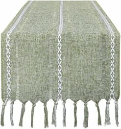 72" Farmhouse Table Runner,Hand-Woven Boho Table Runners With Tassels For Bohemian, Rustic,Bridal,Shower,Wedding, Dinner ,13 X 72 Inches-Blue -Wilton Shop 61FXkVz3MlL. AC 1