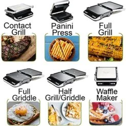 Edi Total Package 6-in-1 Digital Indoor Grill, Waffle Maker, Panini Press, Griddle, With Deluxe Accessory Kit -Wilton Shop 61GUYDsEHHL