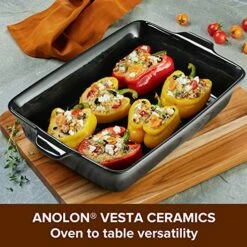 Vesta Baking Dish/Lasagna Pan/Ceramic Rectangular Bakeware, 9 Inch X 13 Inch, Graphite Gray