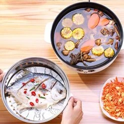 4-in-1 Multifunction Electric Skillet With Lid Nonstick Stainless Steel Small Electric Stockpot Hot Pot Skillet Noodles Rice Cooker Steamed Egg Soup Porridge Fried Cooking 110V (2.8L, Electric Skillet) -Wilton Shop 61IxmEHys1L 1