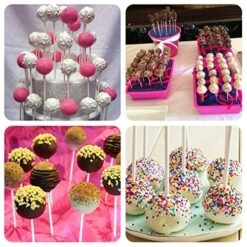 300 PCS Cake Pop Sticks And Wrappers Kit, Including 100ct 6-inch Paper Lollipop Sticks, 100ct Clear Candy Treat Bags Parcel, 100ct Gold Twist Ties For Cakepop, Lollipop, Hard Candy, Suckers, Chocolate 12 300 PCS Cake Pop Sticks And Wrappers Kit, Including 100ct 6-inch Paper Lollipop Sticks, 100ct Clear Candy Treat Bags Parcel, 100ct Gold Twist Ties For Cakepop, Lollipop, Hard Candy, Suckers, Chocolate -Wilton Shop 61KK7XOME8L