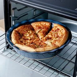 10 Inch Pie Pan For Baking, Ceramic Pie Dish, Deep Dish Pie Plate For Dessert Kitchen, Deep Dish Pie Pan With Fluted Edge, Set Of 2, Farmhouse Style (Blue) -Wilton Shop 61LyJyKUJvL