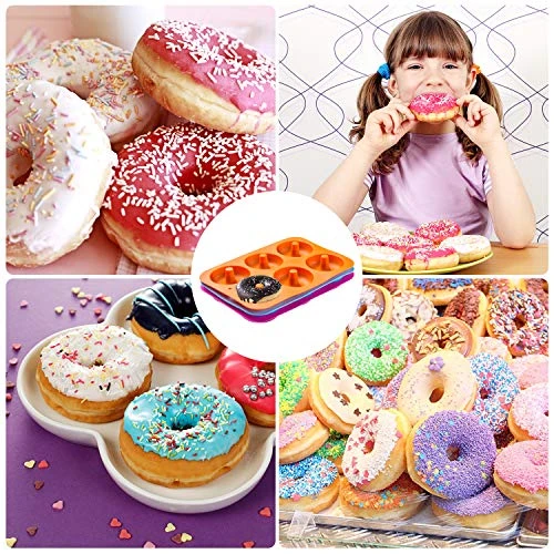 3-Pack Silicone Donut Baking Pan Of 100% Nonstick Silicone. BPA Free Mold Sheet Tray. Makes Perfect 3 Inch Donuts. Tray Measures 10x7 Inches. Easy Clean, Dishwasher Microwave Safe 5 3-Pack Silicone Donut Baking Pan Of 100% Nonstick Silicone. BPA Free Mold Sheet Tray. Makes Perfect 3 Inch Donuts. Tray Measures 10x7 Inches. Easy Clean, Dishwasher Microwave Safe - Image 3