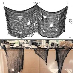 41PCS Halloween Decorations Indoor - Halloween Spider Web Lace Mantel Scarf, Table Covers And Lampshade, Halloween Creepy Cloth, 3D Bats And Black Roses For Halloween Decor -Wilton Shop 61Mm48XyVHL