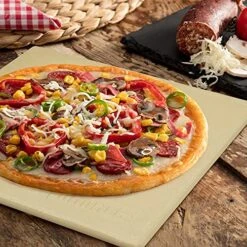 Pizza Stone For Oven And BBQ Grill, 13 Inch Square Bread Baking Stone, Heavy Duty Large Ceramic Pizza Pan For Baking Pie Cookie And Cheese -Wilton Shop 61NSeT5U0ZS