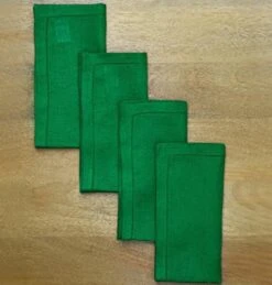 Cloth Napkins Kelly Green 20 X 20 Inch Set Of 4-100% Pure Linen Hemstitch Dining Table Napkin/Dinner Napkins-, Summer, Wedding, Outdoor, Machine Washable
