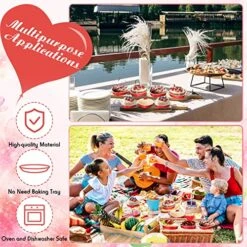 100 Sets 9 Oz Heart Shaped Cake Pans With Lid Aluminum Foil Disposable Cupcake Baking Pan Muffin Tin Liner Ramekins Pudding Cooking Cup For Wedding Baby Shower Party Valentine Mother Day(null) -Wilton Shop 61O1RP3FbNL