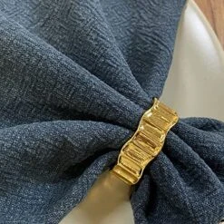 Gold Napkin Rings Set Of 6, Irregular Round Napkin Holder For Wedding,Party, Thanksgiving, Christmas, Birthday, Daily Table Decoration -Wilton Shop 61SdlMRgMxL