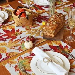 Fall Table Runner Thanksgiving Runners For Tables With Yellow Tassels Harvest Maple Leaf Table Runner For Fall, Autumn And Thanksgiving Table Decorations (70 Inch) -Wilton Shop 61SoDt00eaL