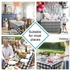 60 X 120 Inch Checkered Tablecloth Rectangle - Stain Resistant, Spillproof And Washable Gingham Table Cloth For Outdoor Picnic, Kitchen And Holiday Dinner, Black And White 9 60 X 120 Inch Checkered Tablecloth Rectangle - Stain Resistant, Spillproof And Washable Gingham Table Cloth For Outdoor Picnic, Kitchen And Holiday Dinner, Black And White -Wilton Shop 61TA4GjvKCL