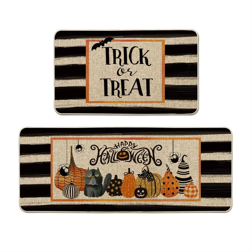 Artoid Mode Trick Or Treat Happy Halloween Decorative Kitchen Mats Set Of 2, Spooky Boo Holiday Party Low-Profile Floor Mat For Home Kitchen - 17x29 And 17x47 Inch 3 Artoid Mode Trick Or Treat Happy Halloween Decorative Kitchen Mats Set Of 2, Spooky Boo Holiday Party Low-Profile Floor Mat For Home Kitchen - 17x29 And 17x47 Inch
