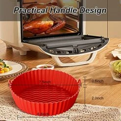 2-Pack Air Fryer Silicone Liners,YEEYAA 7.5inch Reusable Air Fryer Silicone Basket,Food Grade And Heat Resistant Air Fryer Silicone Pot Round For 3 To 5 QT For Air Fryer Accessories -Wilton Shop 61UECX6rh7L