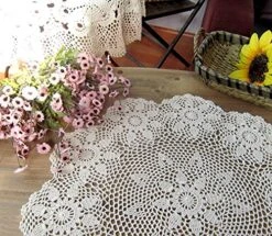 New Handmade Crochet Lace Round Table Cloth Doilies Doily,31 Inch,Beige -Wilton Shop 61UZVdHLU9L