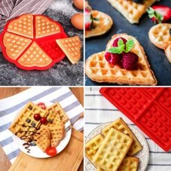 4 Pcs Waffle Mold,Sonku Silicone Heart-Shaped Square-Shaped Waffle Baking Molds Muffin Pans Chocolate Bread Pie Flan Bakeware 15 4 Pcs Waffle Mold,Sonku Silicone Heart-Shaped Square-Shaped Waffle Baking Molds Muffin Pans Chocolate Bread Pie Flan Bakeware -Wilton Shop 61UmS5GPAKL