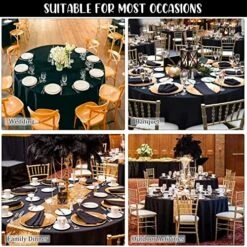 8 Pack Thick Premium Round Tablecloth 90 Inch Round Table Covers Bulk Washable Polyester Fabric Round Table Clothes For Wedding Party Reception Banquet Buffet Restaurant (Black, 90 Inch) -Wilton Shop 61UuZ0vt7XL