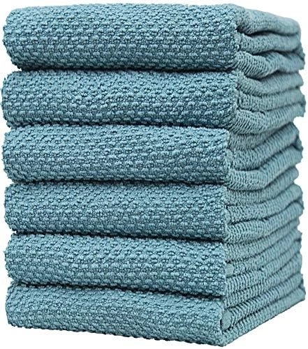 Premium Kitchen Towels - Large Cotton Kitchen Hand Towels | 6 Pack - Popcorn Design (16" X 26") | 430 GSM Highly Absorbent Tea Towels Set With Hanging Loop | Kitchen Towels Cotton | Grey 7 Premium Kitchen Towels - Large Cotton Kitchen Hand Towels | 6 Pack - Popcorn Design (16" X 26") | 430 GSM Highly Absorbent Tea Towels Set With Hanging Loop | Kitchen Towels Cotton | Grey - Image 5