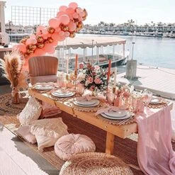 YAWALL Chiffon Table Runner For Wedding Decorations - Dusty Rose Bridal Baby Shower Party Decor Rustic Boho Runners 10ft -Wilton Shop 61WiBwSt5cL