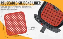 KIRANDAS Air Fryer Silicone Pots With Square Liner, Pan Holders, Heat Resistant Tipped Tongs, And Magnetic Cooking Cheat Sheets, For 3.6 To 6.8 Qt. Square Fryers, Non-Stick Food Safe Accessories 9 KIRANDAS Air Fryer Silicone Pots With Square Liner, Pan Holders, Heat Resistant Tipped Tongs, And Magnetic Cooking Cheat Sheets, For 3.6 To 6.8 Qt. Square Fryers, Non-Stick Food Safe Accessories -Wilton Shop 61Wypq8eq2L