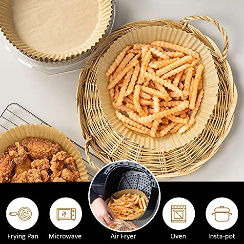 9 Inch Air Fryer Accessories Set Of 9 For 5.8QT Or Larger Deep Air Fryer - Include Air Fryer Liners, 304 Stainless Steel Plate Gripper, Oil Basting Brush, Non-Stick, Dishwasher Safe, XL 7 9 Inch Air Fryer Accessories Set Of 9 For 5.8QT Or Larger Deep Air Fryer - Include Air Fryer Liners, 304 Stainless Steel Plate Gripper, Oil Basting Brush, Non-Stick, Dishwasher Safe, XL - Image 5