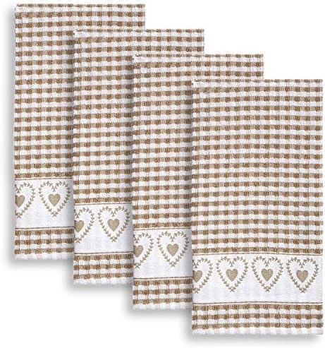 Laurel Hearts Terrycloth Kitchen Towels, Set Of 4 (Black) 6 Laurel Hearts Terrycloth Kitchen Towels, Set Of 4 (Black) - Image 4