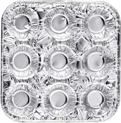 9-Cavity Mini Cupcake And Muffin Pans | Disposable Aluminium Baking Pans | Use For Baking Mini Muffin, Cupcake, Cake | For Weddings, Parties, Birthdays, Gatherings (12 Pack) -Wilton Shop 61Z6RA528ML