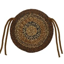 | Cappuccino Premium Braided Collection | Primitive, Rustic, Country, Farmhouse Style | Jute/Cotton | 30 Days Risk Free | Accent Rug/Door Mat | 15" Round Chair Covers