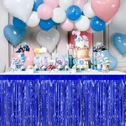 6 Pack 29x108 Inch Blue Metallic Foil Fringe Table Skirts Banner For Tinsel Streamer Garland Curtains Backdrop For Parade Floats Wedding Baby Shower Birthday Christmas Halloween Party Decoration 20 6 Pack 29x108 Inch Blue Metallic Foil Fringe Table Skirts Banner For Tinsel Streamer Garland Curtains Backdrop For Parade Floats Wedding Baby Shower Birthday Christmas Halloween Party Decoration -Wilton Shop 61asSDb7CkL