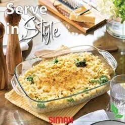 Clear Glass Rectangle Roaster Pan With Lid, Raised Ridges For Fat Free Cooking, Durable Borosilicate Glass, Microwave And Dishwasher Safe, Made In Europe, 3 Qt Oblong Baking Dish -Wilton Shop 61bNtixQdFL