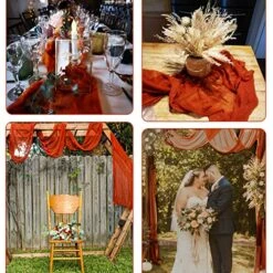 10 Pack Cheesecloth Table Runners Gauze Table Runners Terracotta Table Runner 10FT Farmhouse Table Runner For Wedding Bridal Shower Decoration -Wilton Shop 61bRftOIDsL