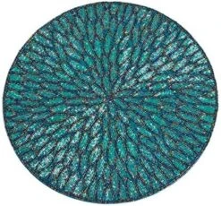 Jaipur Handmade Beaded Design 15-inch Round Placemat - 1-Piece (Teal) -Wilton Shop 61bp0uBWjmL. AC