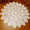 20 Inch Lace Doilies Table Placemats Handmade Crochet Cloth Round Coasters Knitted Doilies For Tables Sofa Cover, 100% Cotton (Beige) -Wilton Shop 61cGsEqk1DL