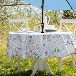 Indoor-Outdoor Spillproof Fabric Tablecloth For Spring/Summer/Party/Picnic (70" Round, Kayah) 30 Indoor-Outdoor Spillproof Fabric Tablecloth For Spring/Summer/Party/Picnic (70" Round, Kayah) -Wilton Shop 61dS RuhKnL. AC