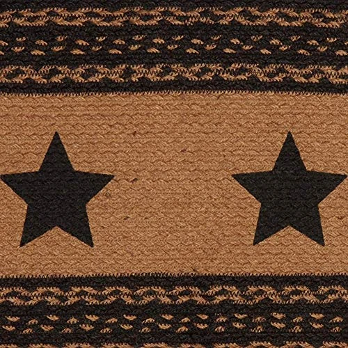 Lassic Country Primitive Tabletop & Kitchen-Farmhouse Jute Black Stencil Stars Runner, 13" X 36" 4 Lassic Country Primitive Tabletop & Kitchen-Farmhouse Jute Black Stencil Stars Runner, 13" X 36" - Image 2