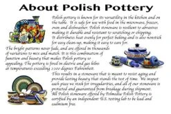 Polish Pottery 13¾-inch Rectangular Baker Made By Ceramika Artystyczna (Bullfinch On Rowan Theme) Signature UNIKAT + Certificate Of Authenticity -Wilton Shop 61f95XaMLaL 2