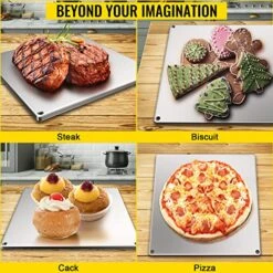 Baking Steel Pizza, Square Steel Pizza Stone, 16" X 16" Steel Pizza Plate, 0.2"Thick Steel Pizza Pan, High-Performance Pizza Steel For Grill And Oven, Baking Surface For Oven Cooking And Baking -Wilton Shop 61fLPTDD9IL