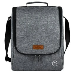 3 Wine Totes And Carriers Insulated Tumbler Bottle Wine Bag For Gift- High Capacity Storage 2 Wine Glasses Or Champagne (Grey Colour) -Wilton Shop 61fbXxY50tL