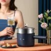 SUJRTKAN Set, Electric Cooking Pot, Multifunctional Electric Bottle, Small Electric Bottle, Garlic Bottle Electric Thermal Bottle (Blue Pot With Steamer) -Wilton Shop 61h23YV5RxL