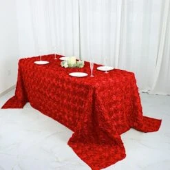 90x132 Red Satin Raised Rosettes Rectangle Tablecloth Wedding Party Dining Room Table Linens 29 90x132 Red Satin Raised Rosettes Rectangle Tablecloth Wedding Party Dining Room Table Linens -Wilton Shop 61hUlfyU8zL. AC