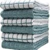 Kitchen Towels 16"x 28" | Dish Towels | Kitchen Hand Towels | Large Dishcloths Set | Highly Absorbent Tea Towel, Soft With Hanging Loop | Natural Ring Spun Cotton, 380 GSM | Aqua Check Design - 6 Pack 1 Kitchen Towels 16"x 28" | Dish Towels | Kitchen Hand Towels | Large Dishcloths Set | Highly Absorbent Tea Towel, Soft With Hanging Loop | Natural Ring Spun Cotton, 380 GSM | Aqua Check Design - 6 Pack -Wilton Shop 61hhq4ddgWL