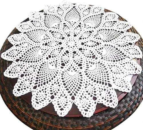 20 Inch Lace Doilies Table Placemats Handmade Crochet Cloth Round Coasters Knitted Doilies For Tables Sofa Cover, 100% Cotton (Beige) 9 20 Inch Lace Doilies Table Placemats Handmade Crochet Cloth Round Coasters Knitted Doilies For Tables Sofa Cover, 100% Cotton (Beige) - Image 7