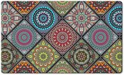 QiyI Floor Comfort Mat 1 Piece Kitchen Rug PVC Leather Waterproof Oil Proof Runner Rug Non Skid Laundry Standing Mat Anti Fatigue Foam Cushioned Doormat 17" W X 71" L - Ethnic Traditional Pattern -Wilton Shop 61jWB3kz14S. AC