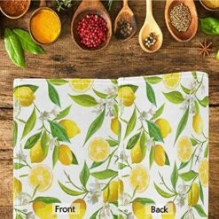 Watercolor Lemons Flower Leaves Tropical Fruit Floral Placemats Table Mats Set Of 4, Heat-Resistant Washable Clean Kitchen Place Mats For Dining Table Decoration -Wilton Shop 61k1RFyXOdL