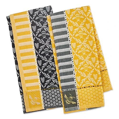 Bee Hive Kitchen Towels, Set Of 2 Jacquard Bee Dish Towels Accented With Bees Honeycomb Hives For Bee Kitchen Hand Towels Decor 3 Bee Hive Kitchen Towels, Set Of 2 Jacquard Bee Dish Towels Accented With Bees Honeycomb Hives For Bee Kitchen Hand Towels Decor