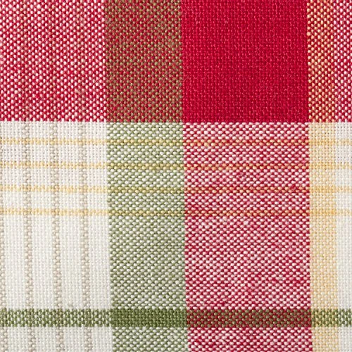 Orchard Plaid Collection Linen Tabletop Essentials, Tablecloth, 70" Round, Taupe/Red 4 Orchard Plaid Collection Linen Tabletop Essentials, Tablecloth, 70" Round, Taupe/Red - Image 2