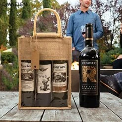 2 Pack Burlap Wine Gift Bags With Window Jute Wine Bags With Stickers Burlap Wine Bottle Bags For Wedding, Parties,Birthdays Christmas, Holiday Home Storage And Wine Tasting Party 19 2 Pack Burlap Wine Gift Bags With Window Jute Wine Bags With Stickers Burlap Wine Bottle Bags For Wedding, Parties,Birthdays Christmas, Holiday Home Storage And Wine Tasting Party -Wilton Shop 61kvGPmGK0L