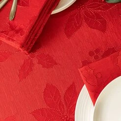 Poinsettia Legacy Damask Fabric Table Cloth, Holiday, Winter, And Christmas Tablecloth (Red, 60" X 102" Rectangular) 15 Poinsettia Legacy Damask Fabric Table Cloth, Holiday, Winter, And Christmas Tablecloth (Red, 60" X 102" Rectangular) -Wilton Shop 61l2f1OusqL