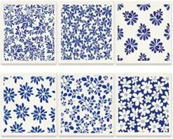 6 Pcs Swedish Kitchen Dish Cloths Kitchen Towels Reusable Sponge Cleaning Cloths Wipes Absorbent Dish Cloth Quick Drying Washable Decorative Tea Towels No Odor Bar Hand Towel (Blue Plaid) -Wilton Shop 61lVFbr7pSL. AC