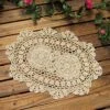 Lace Doilies Handmade Crochet Placemats Cotton Doilies Cloth Lace, Pack Of 4, Oval Shape, 10 X 14 Inch (Beige) -Wilton Shop 61m0KWlDGTL