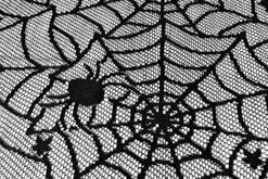 Black Lace Overlay Tabletop Collection Gothic Halloween Decor, Tablecloth, 54x72, Spider Web